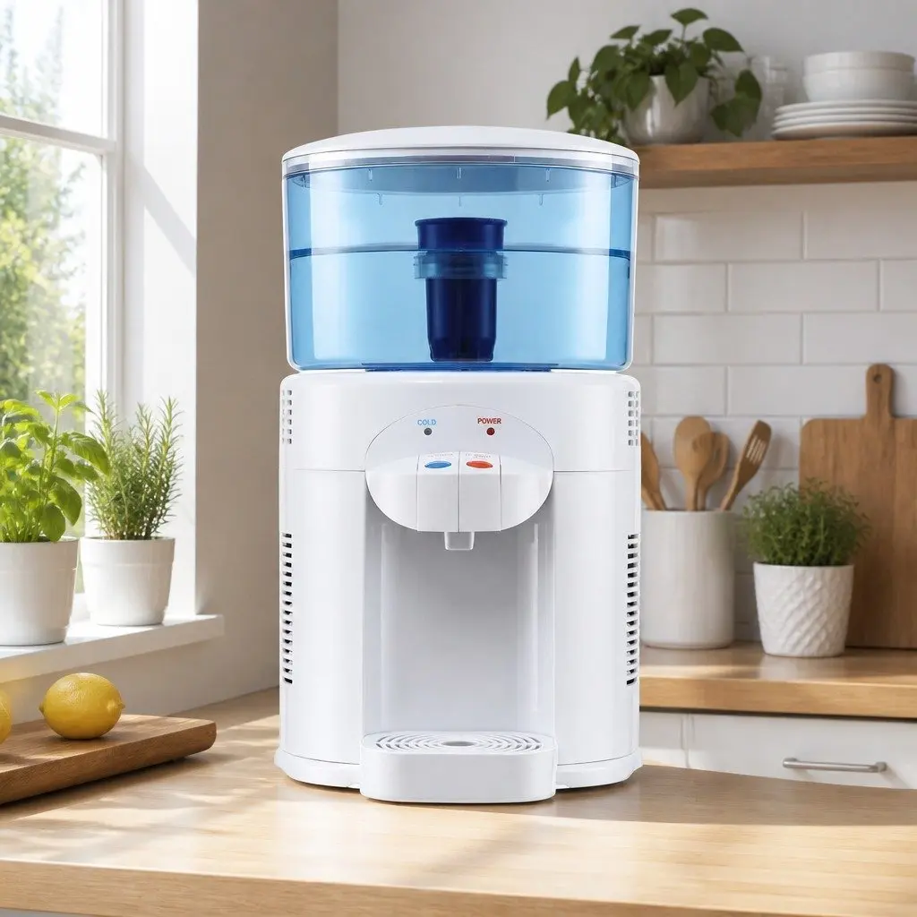 Benchtop Water Cooler Dispenser 5L Dual Tap Room Temperature Cold Water Purifier
