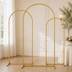 Sleek Gold Wedding Arch Stand Set for Events