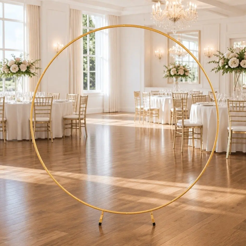 Backdrop Stand Gold 2M Metal Frame Wedding Party Display Decor