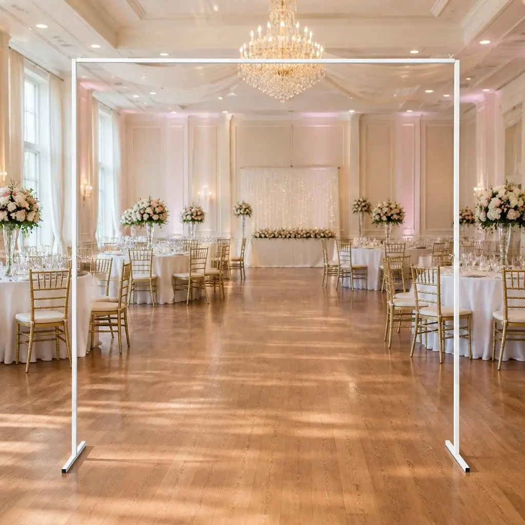 Backdrop Stand White 2M Stable Metal Frame Suitable for Flower Balloon Displays
