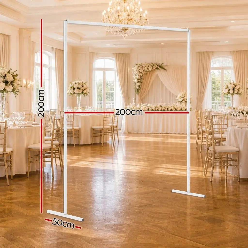 Backdrop Stand White 2M Stable Metal Frame Suitable for Flower Balloon Displays