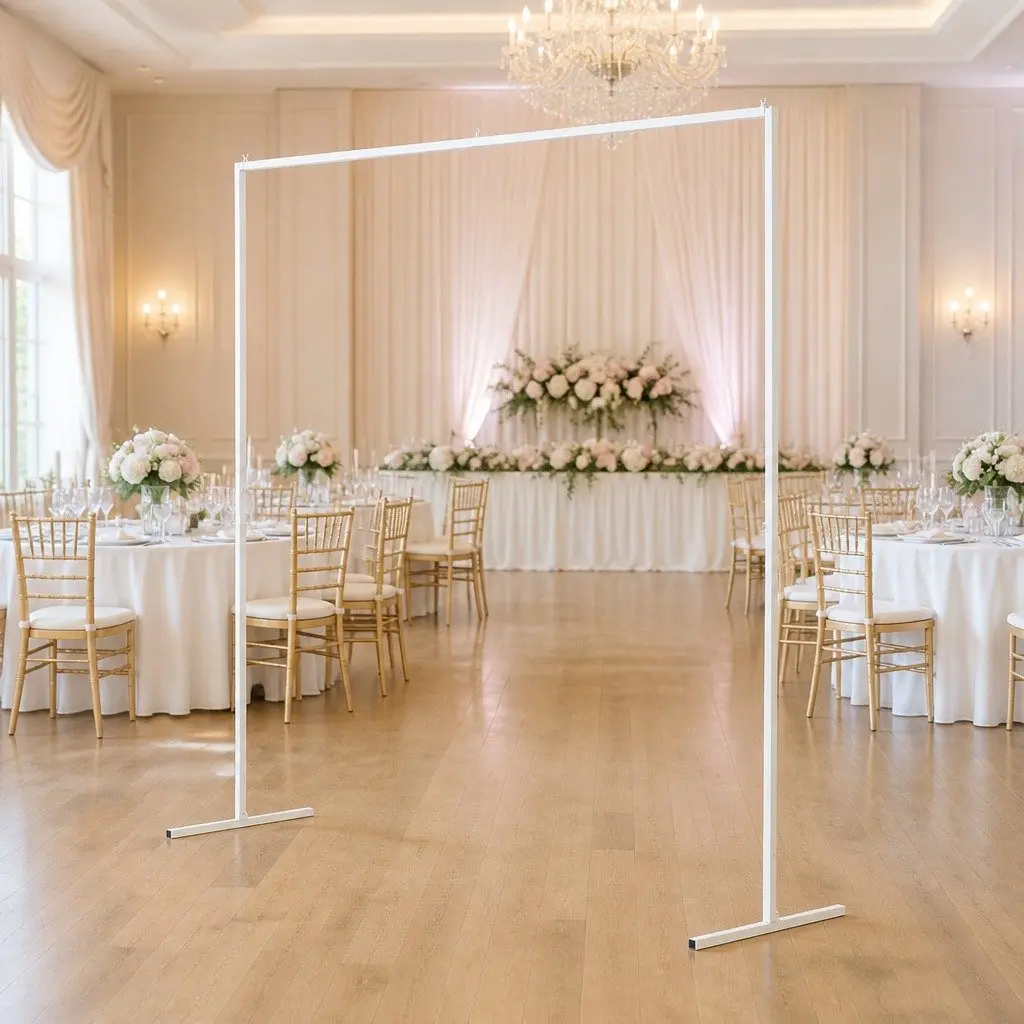 Backdrop Stand White 2M Stable Metal Frame Suitable for Flower Balloon Displays