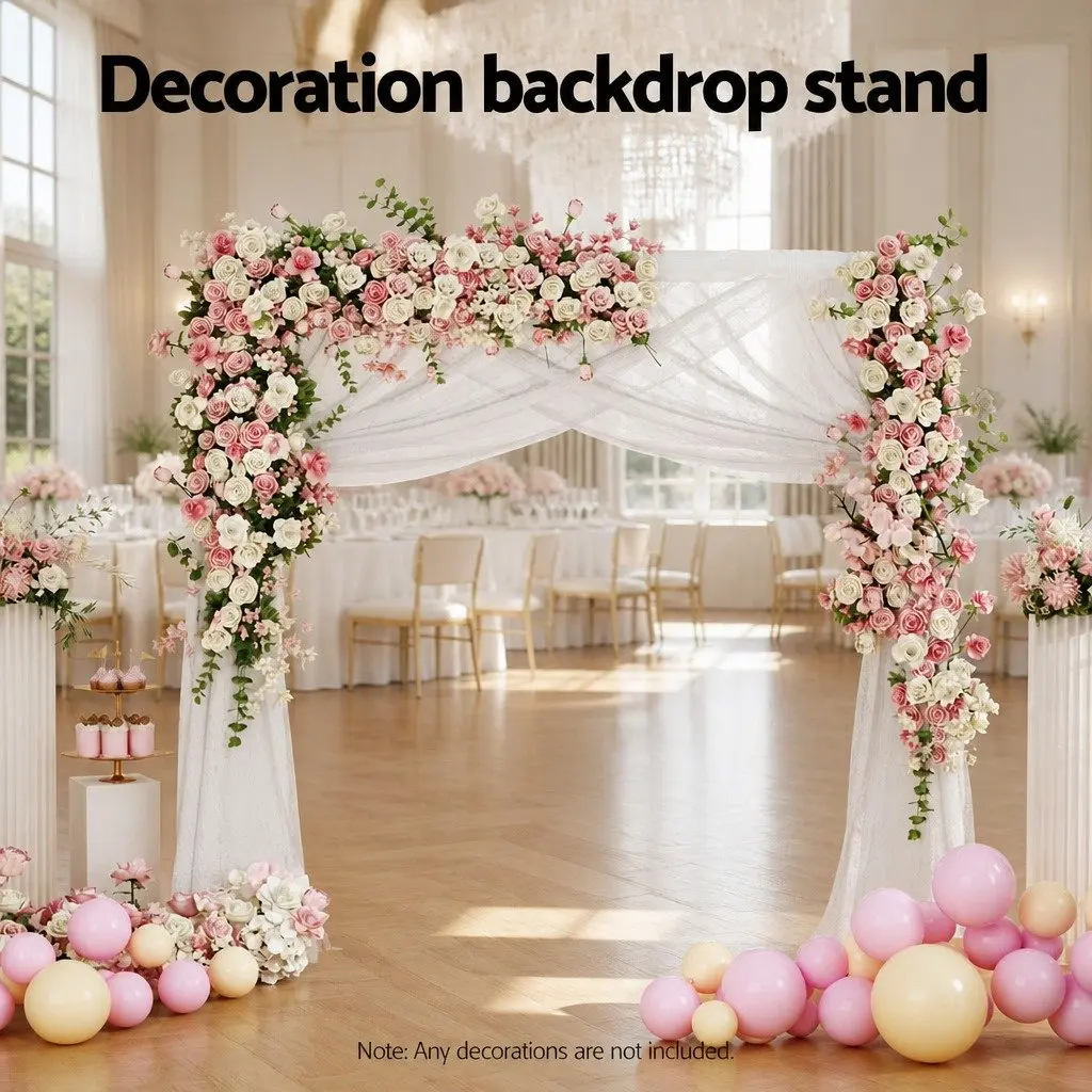 Backdrop Stand White 2M Stable Metal Frame Suitable for Flower Balloon Displays