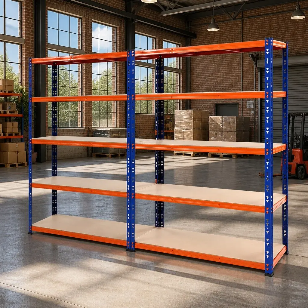 Garage Storage Rack Matt Black 2.4m Heavy-Duty Industrial Steel Adjustable Shelving Unit