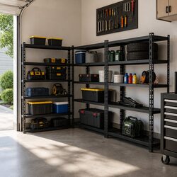Concise 5-Tier Heavy-Duty Storage Rack - 3 Units Included