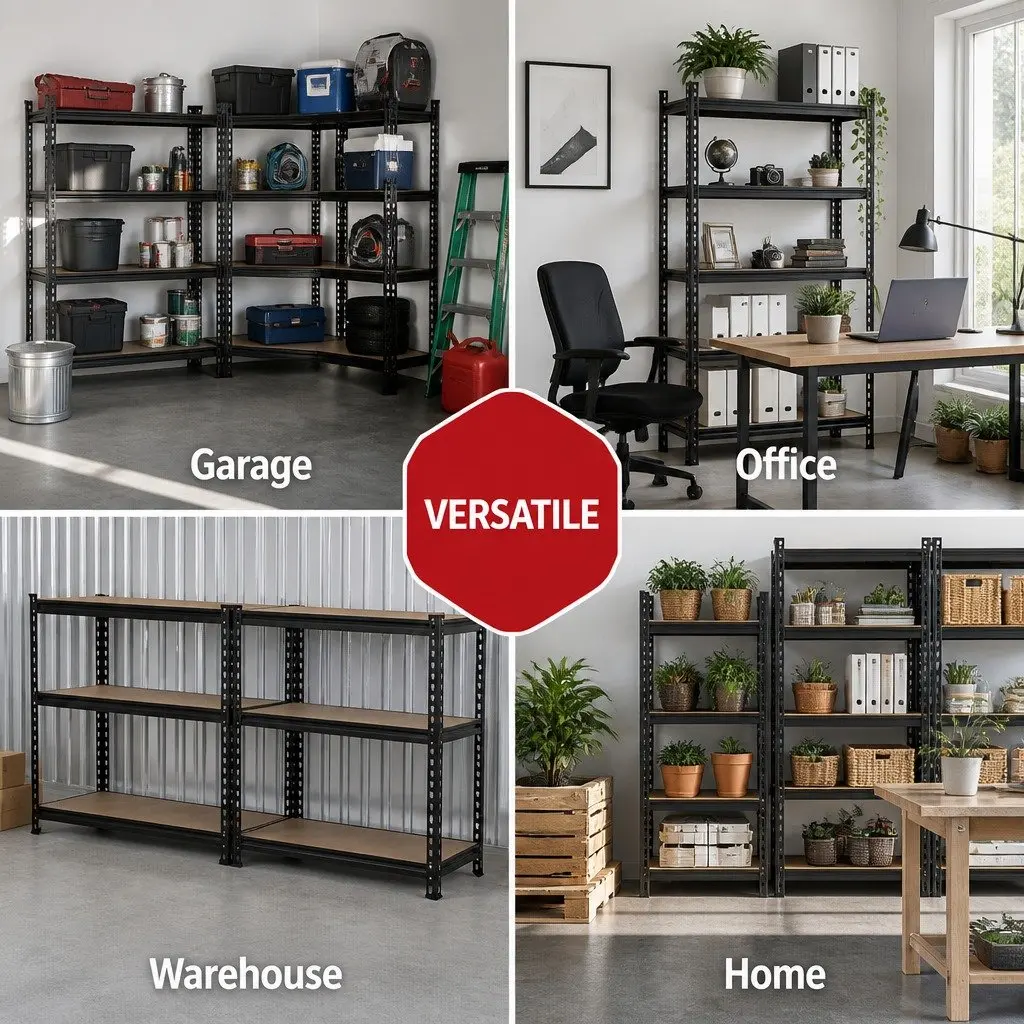 Warehouse Shelving Racking Storage Steel Metal Shelves Rack Black 3x1.5M Adjustable Boltless Assembly