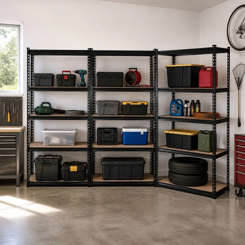 Warehouse Shelving Racking Storage Steel Metal Shelves Rack Black 3x1.5M Adjustable Boltless Assembly