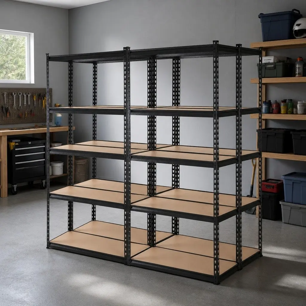 Garage Shelving Unit Warehouse Rack Pallet Racking Storage Shelf Black Boltless