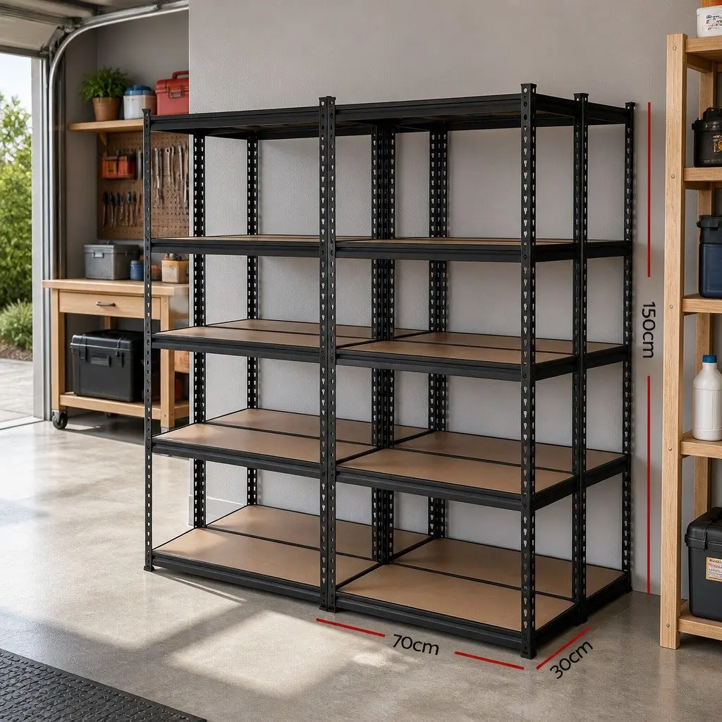Garage Shelving Unit Warehouse Rack Pallet Racking Storage Shelf Black Boltless