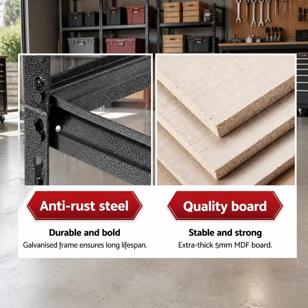 Garage Shelving Unit 1.5M Warehouse Storage Rack Pallet Racking Shelf Charcoal