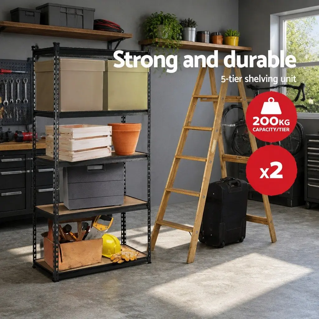 2x1.8M Garage Shelving Unit Industrial Storage Rack Pallet Racking Heavy-Duty