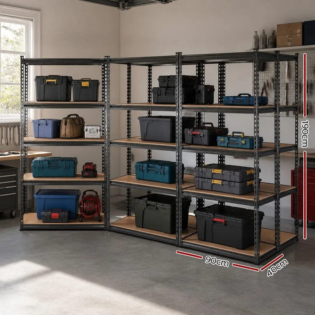 Garage Shelving Unit Charcoal 5 Tier Adjustable Expandable Storage Rack