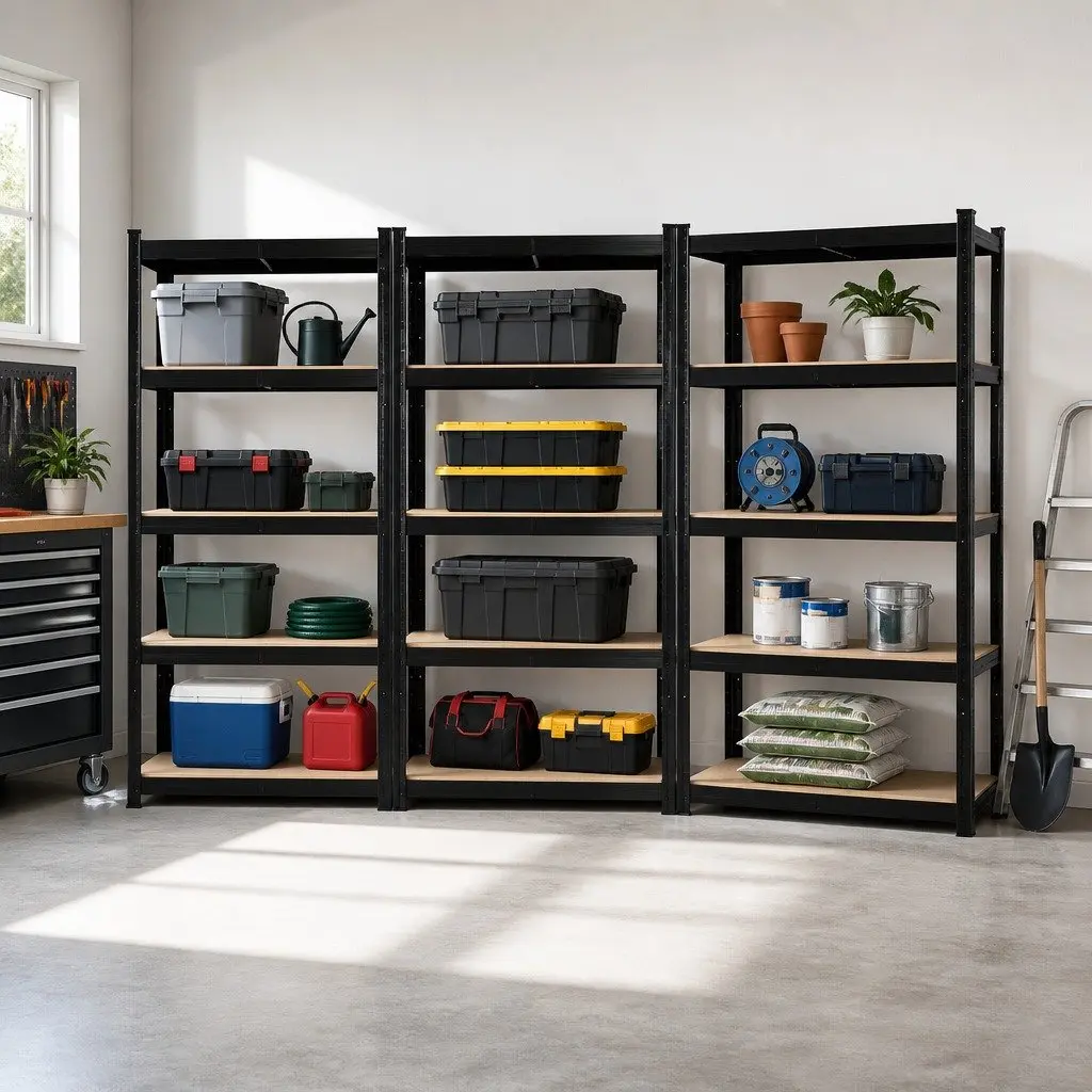 3-Tier Garage Storage Shelving Rack 90x40x180cm
