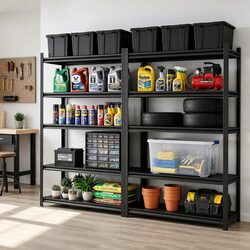 Garage Shelving Unit 2.4X1.8m 5-Tier Steel Warehouse Rack Storage Workshop