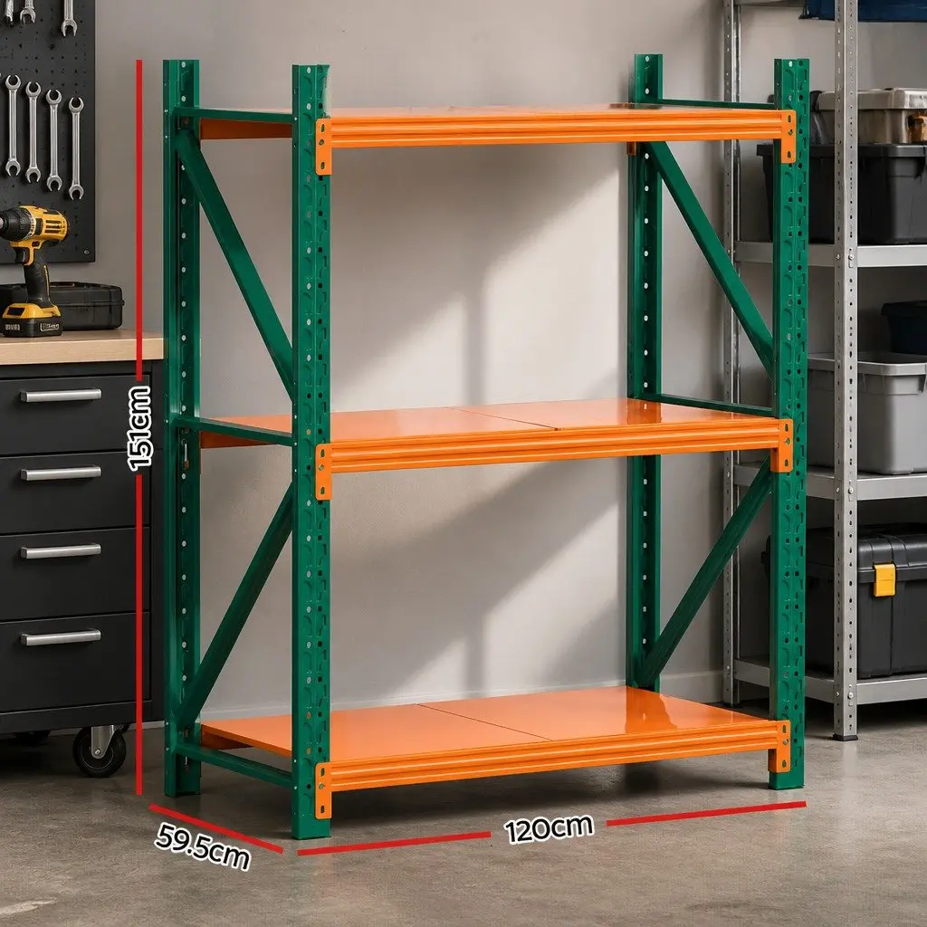 Heavy Duty Storage Rack Green 1.5M Adjustable Metal Shelves with 200kg Capacity