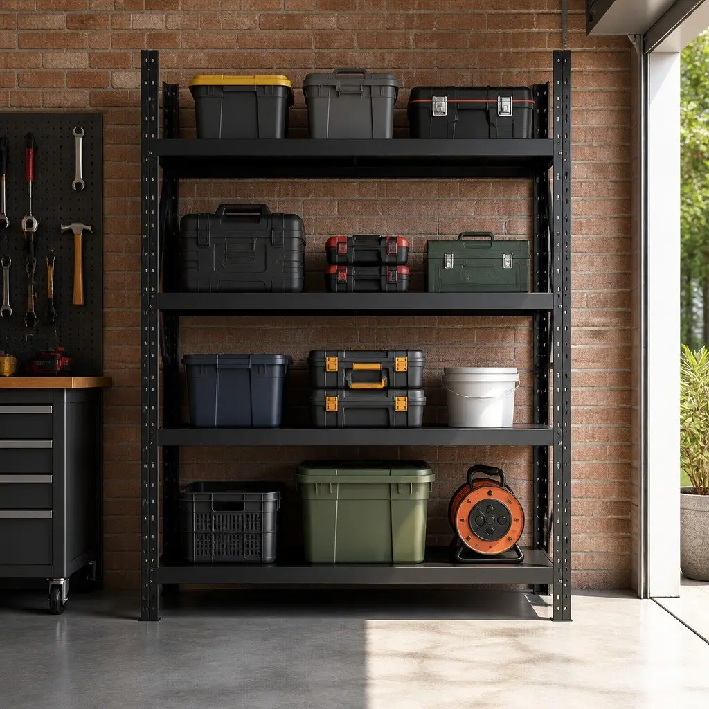 Garage Shelving Unit 2Mx1.5M Warehouse Storage Rack Heavy Duty Shelf Black