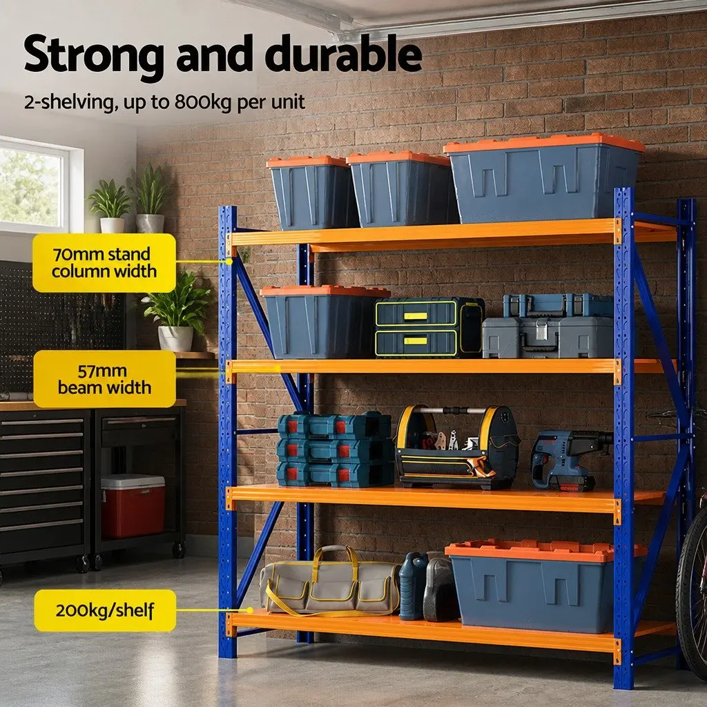 4M Warehouse Shelving Rack with Adjustable Shelves