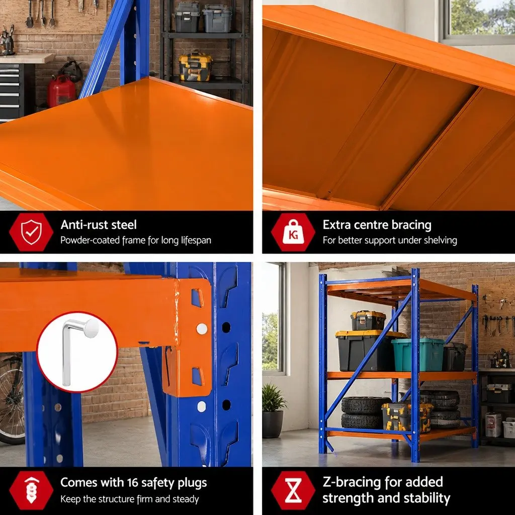 4M Warehouse Shelving Rack with Adjustable Shelves