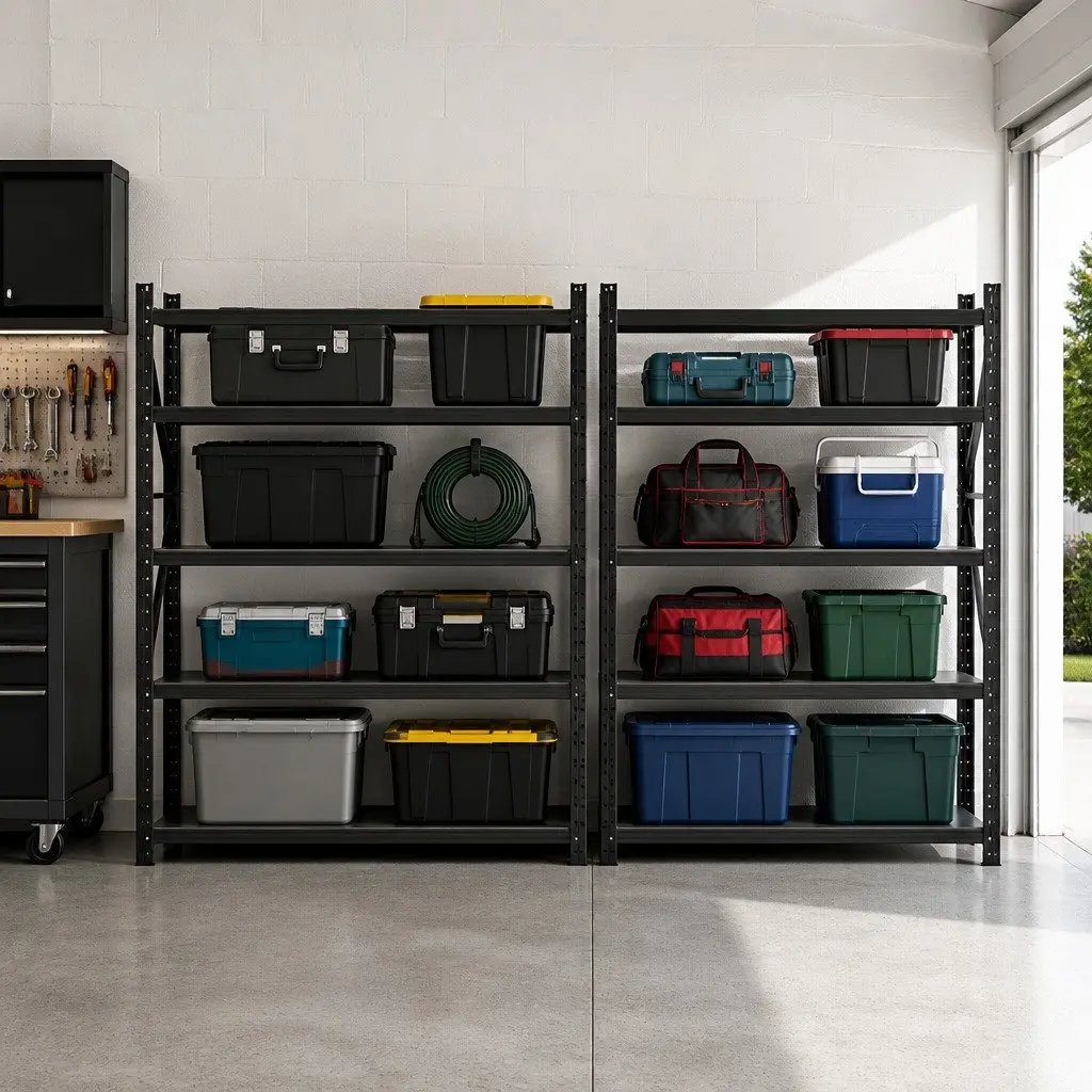 Garage Shelving Unit Black 4M x 2M Adjustable Heavy-Duty Steel Storage Rack
