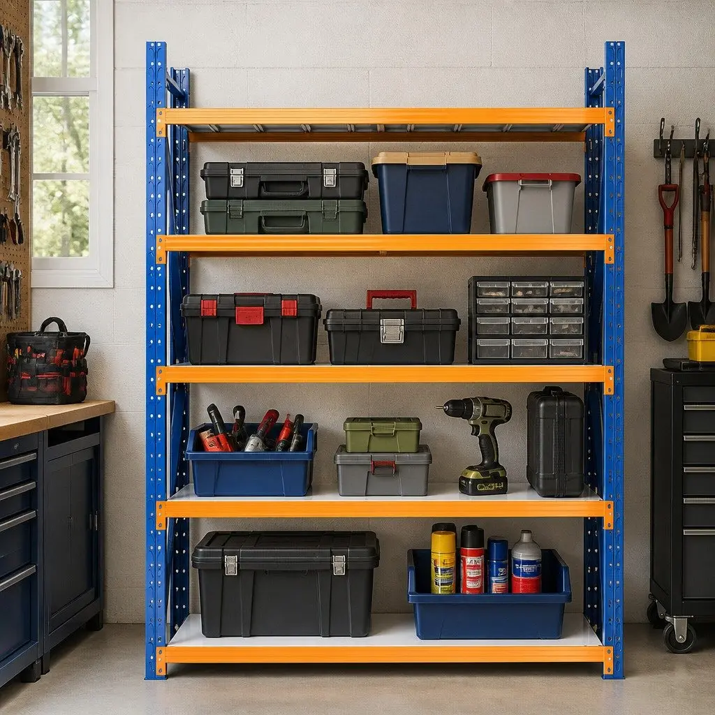 Garage Shelving Unit Blue 2.4M x 2M Heavy Duty Adjustable Steel Storage Rack