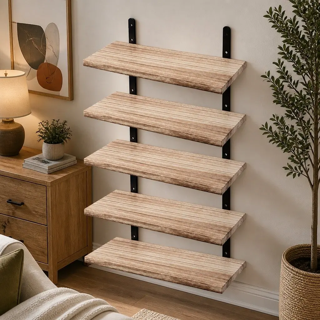 5-Piece Floating Wall Shelves Set