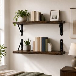 Get Organized with 2Pcs Floating Wall Shelves