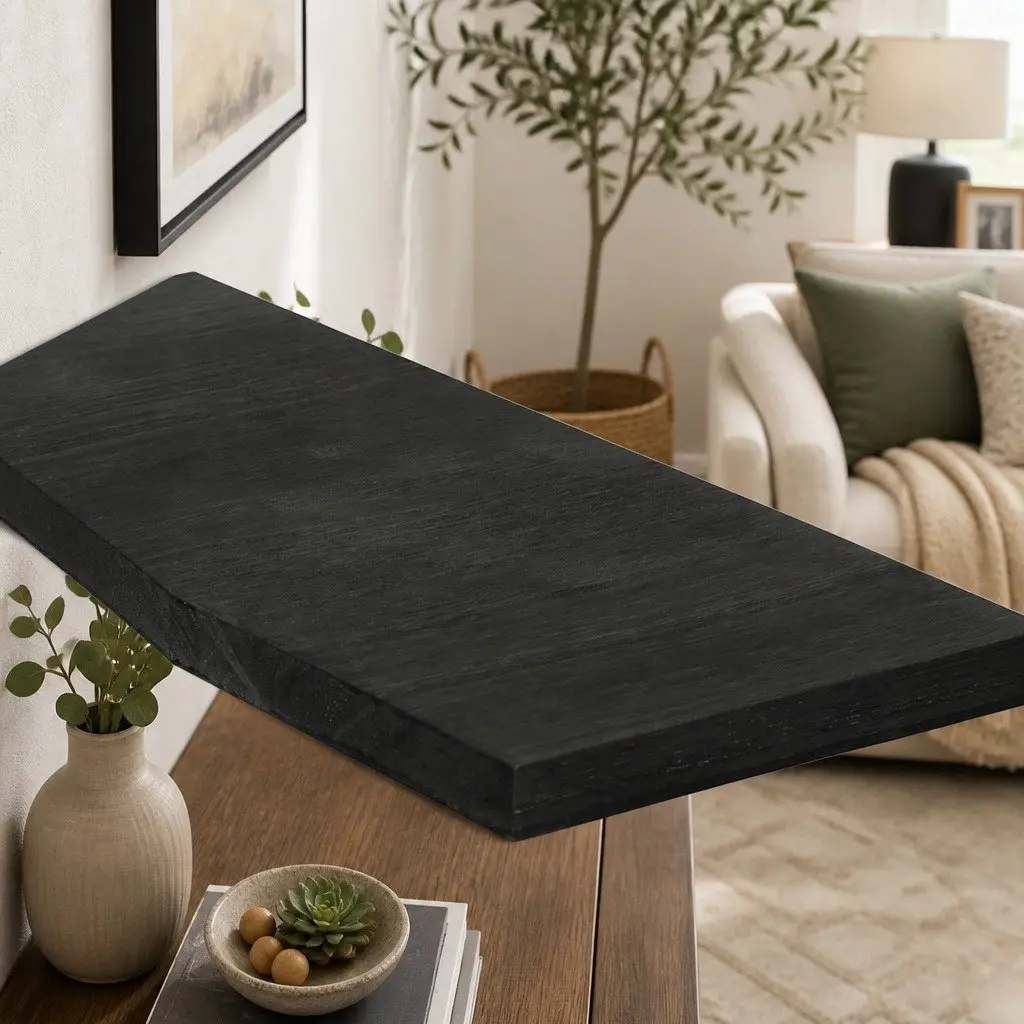 Corner Floating Shelves Black 3 Piece L-Shaped Wall-Mounted Storage for Kitchen Living Room