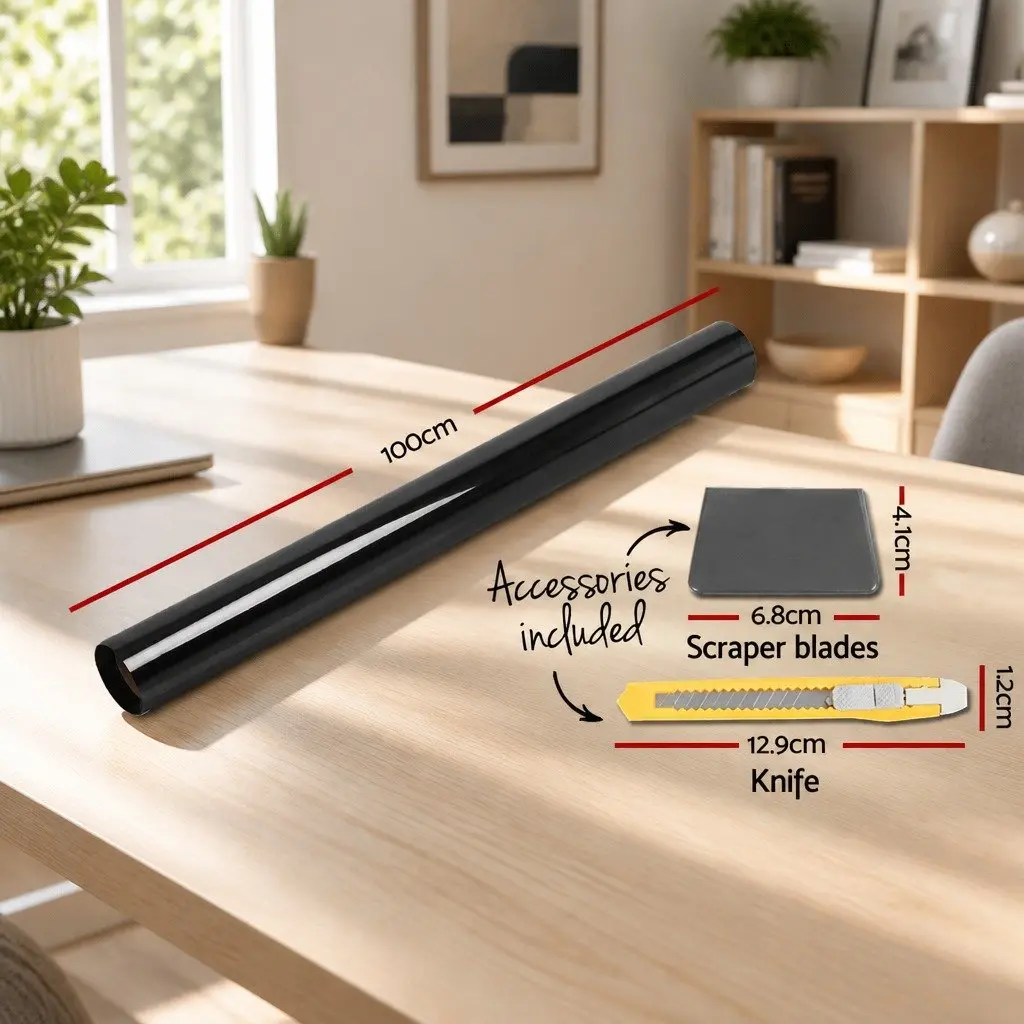 Window Tint Film Black 100cm x 30m 15% VLT with Installation Tools