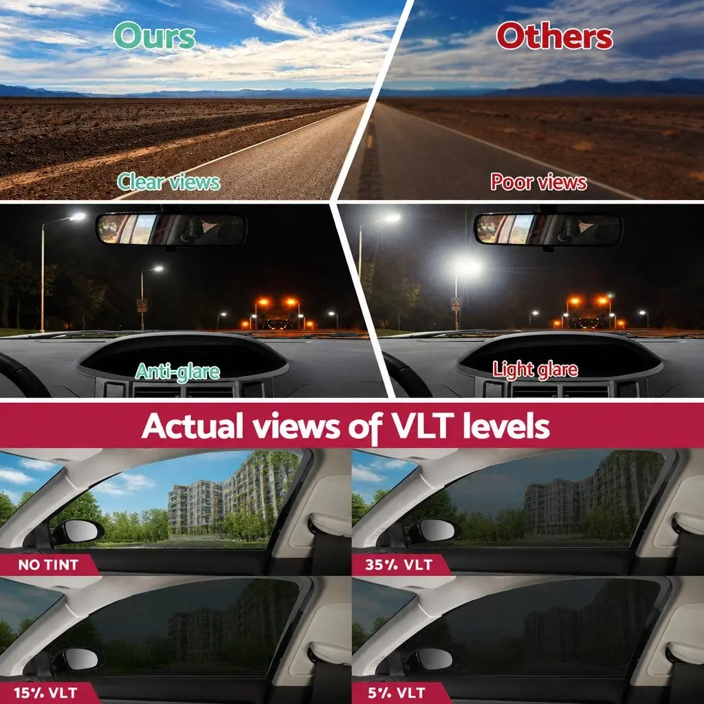 Window Tint Film Roll Black 100cm x 30m 5% VLT UV Protection Heat Reduction