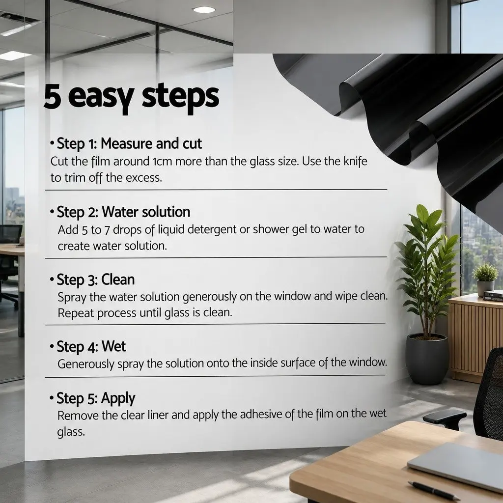 Window Tint Film Black 152cm x 30m 35 Percent VLT UV Protection Automotive Residential Commercial