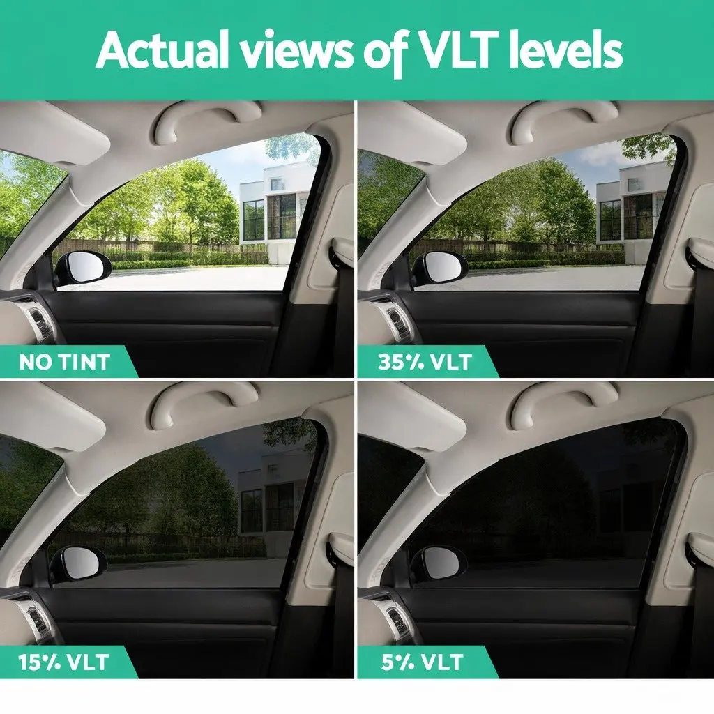 Window Tint Film Black 76cm x 7m 5% VLT Automotive Glass Tinting Heat Reduction Glare Control Privacy