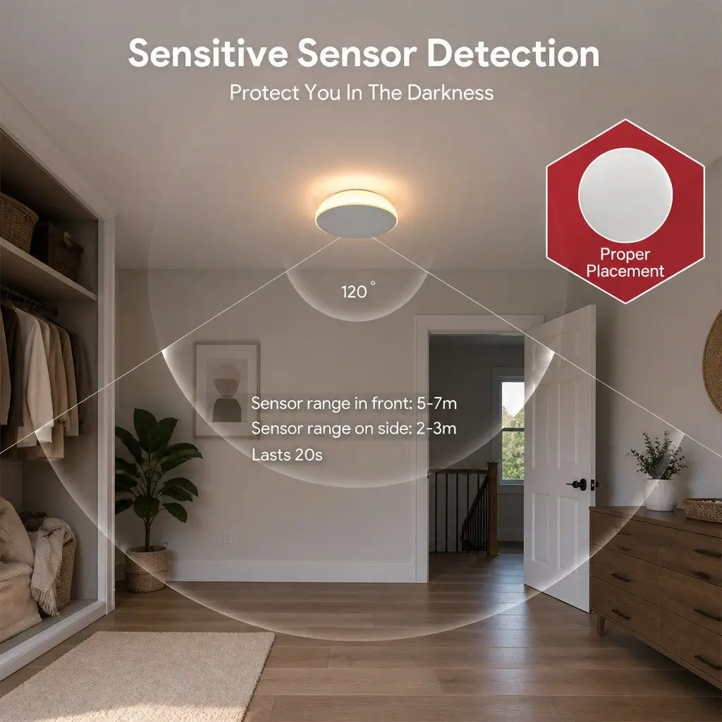 Motion Sensor Night Light White Compact USB-C Rechargeable Intelligent Infrared Motion Sensing