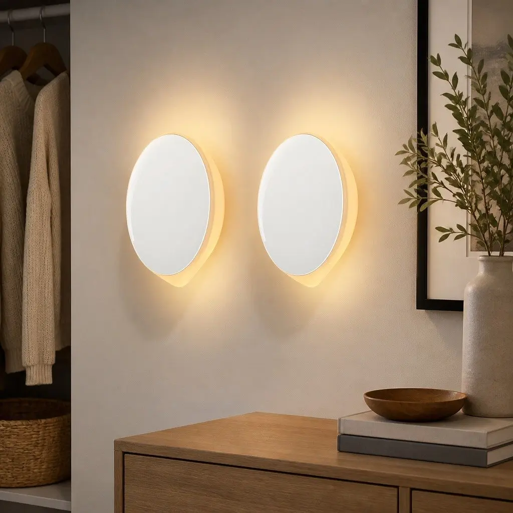 Motion Sensor Night Light White USB-C Rechargeable Magnetic Mount 2 Pack