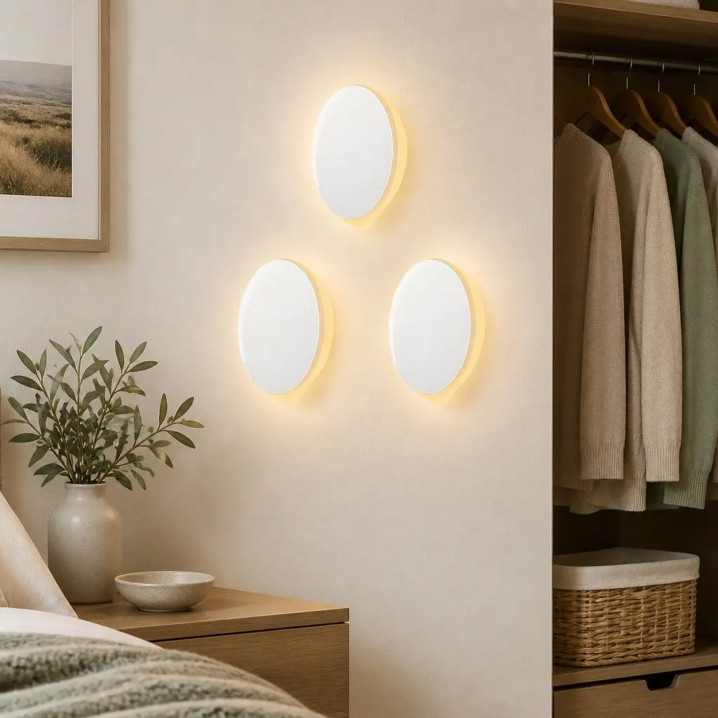 Motion Sensor Night Light White USB-C Rechargeable 3 Pack Intelligent Infrared Sensor