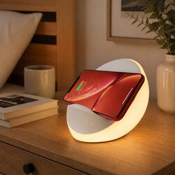 Bedside Table Lamp with Wireless Charger Phone Holder Touch Control Dimmable LED