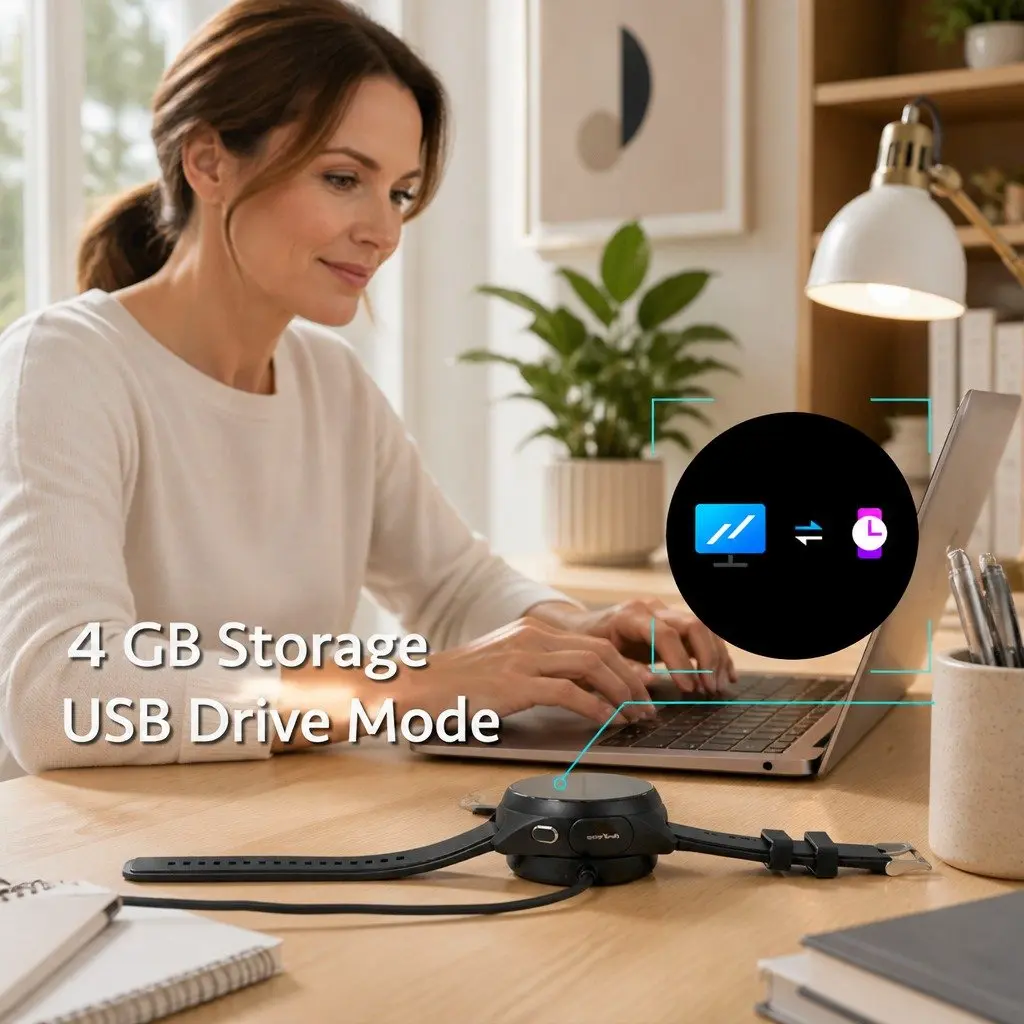 Smart Watch with Pop-Up Earbuds 1.43 inch Round Display 4G Music Storage