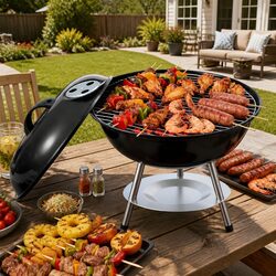 Compact Charcoal BBQ Grill - Perfect for Outdoor Cooking