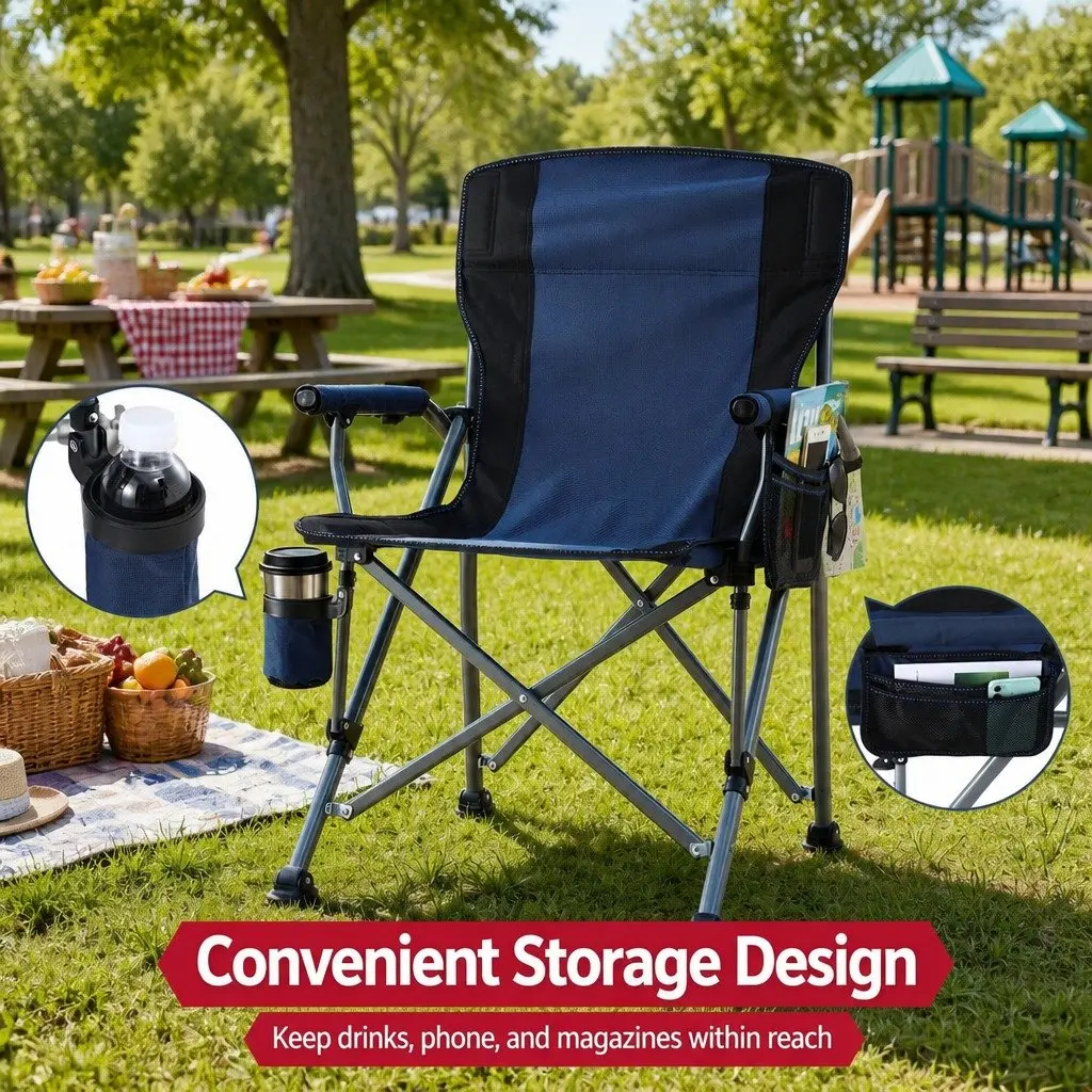 Folding Camping Chair Outdoor Portable Moon Seat Lightweight Beach Picnic