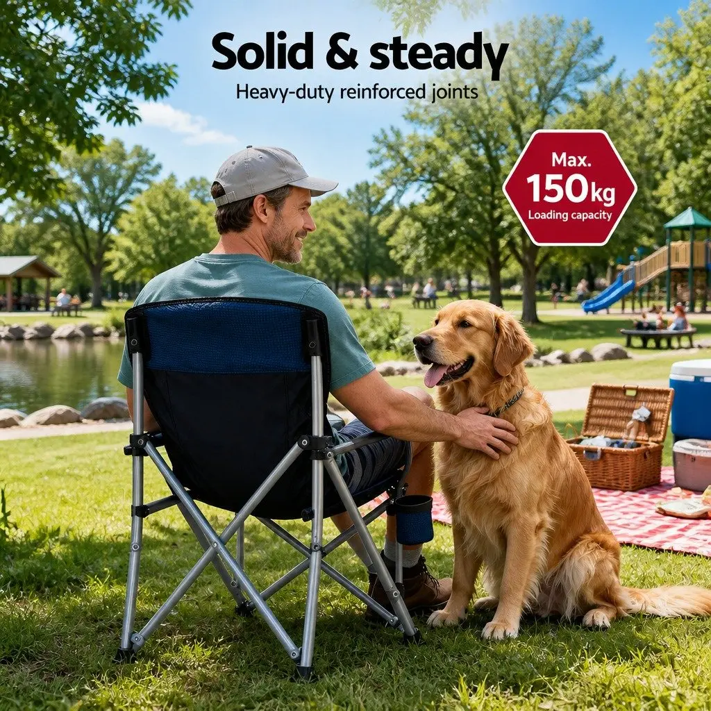Folding Camping Chair Outdoor Portable Moon Seat Lightweight Beach Picnic