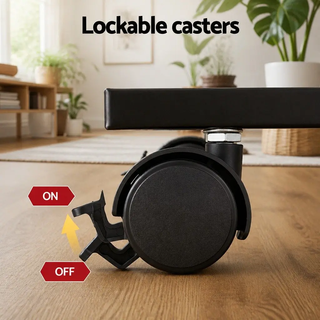 32cm Black Plant Pot Caddy Set