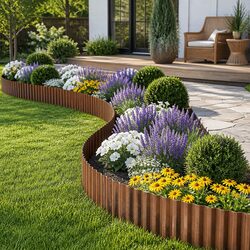 Garden Edging 10ft Metal Flexible Border Corrugated Steel Lawn Strip Rust