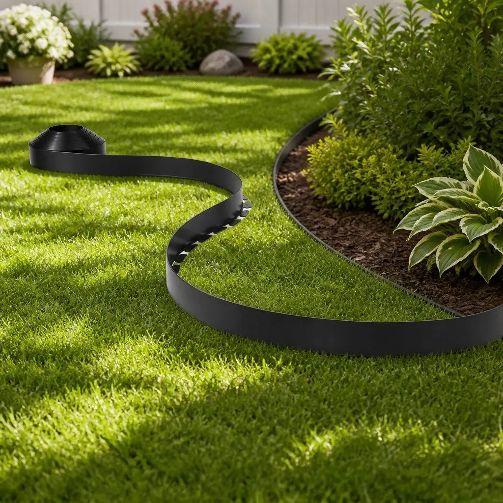 Garden Edging Black 33ft Flexible Plastic Lawn Border 30 Piece