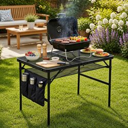 Compact and Efficient BBQ Table for Outdoor Cooking