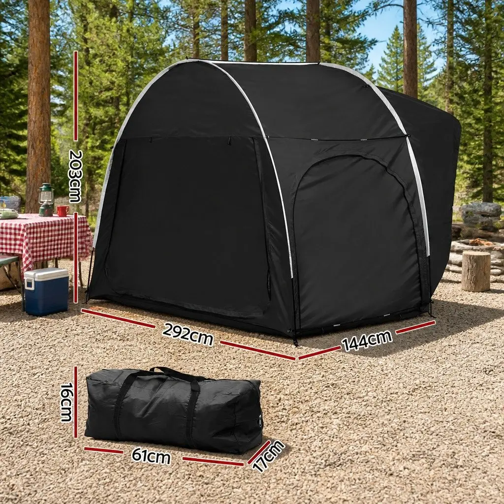 Car Camping Tent Black Portable Vehicle-Mounted Water-Resistant Oxford Fabric with UV Protection