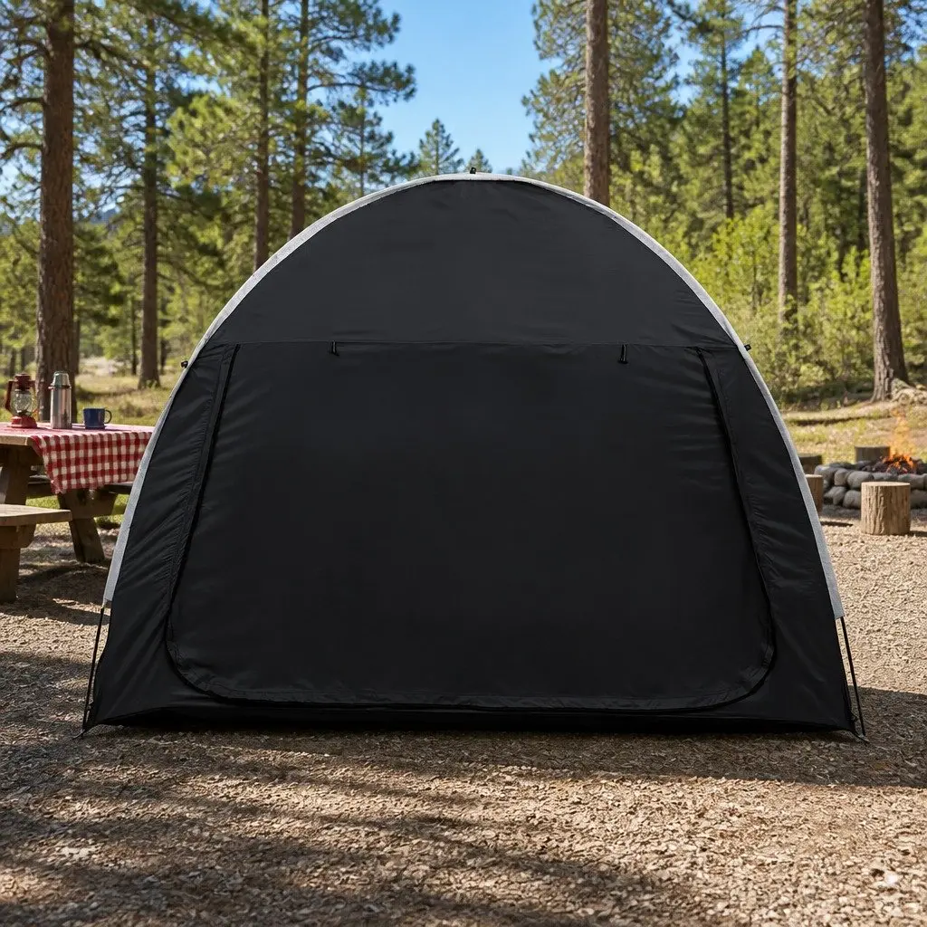 Car Camping Tent Black Portable Vehicle-Mounted Water-Resistant Oxford Fabric with UV Protection