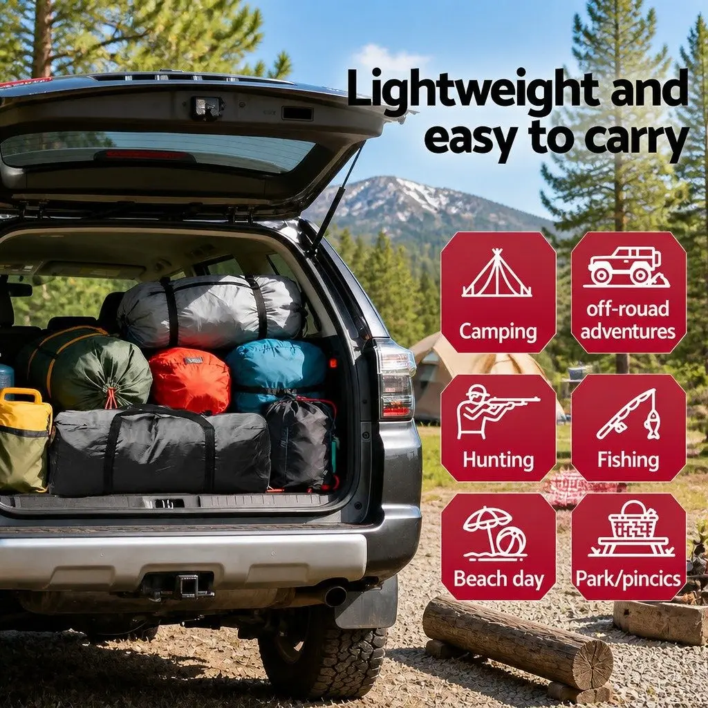 Car Camping Tent Black Portable Vehicle-Mounted Water-Resistant Oxford Fabric with UV Protection