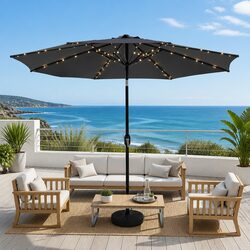 Concise 2.9m Outdoor Umbrella with Charcoal Canopy