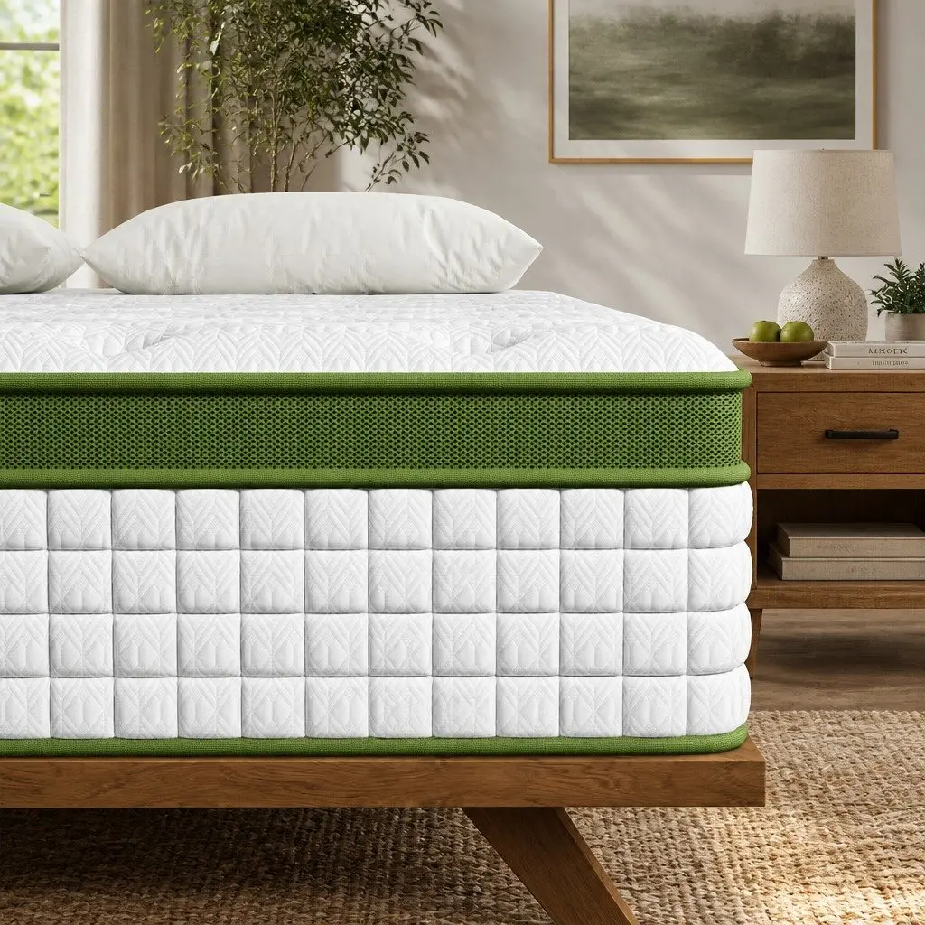 Double Mattress White 30cm Gel Memory Foam Pocket Spring 5 Zone Medium Firm