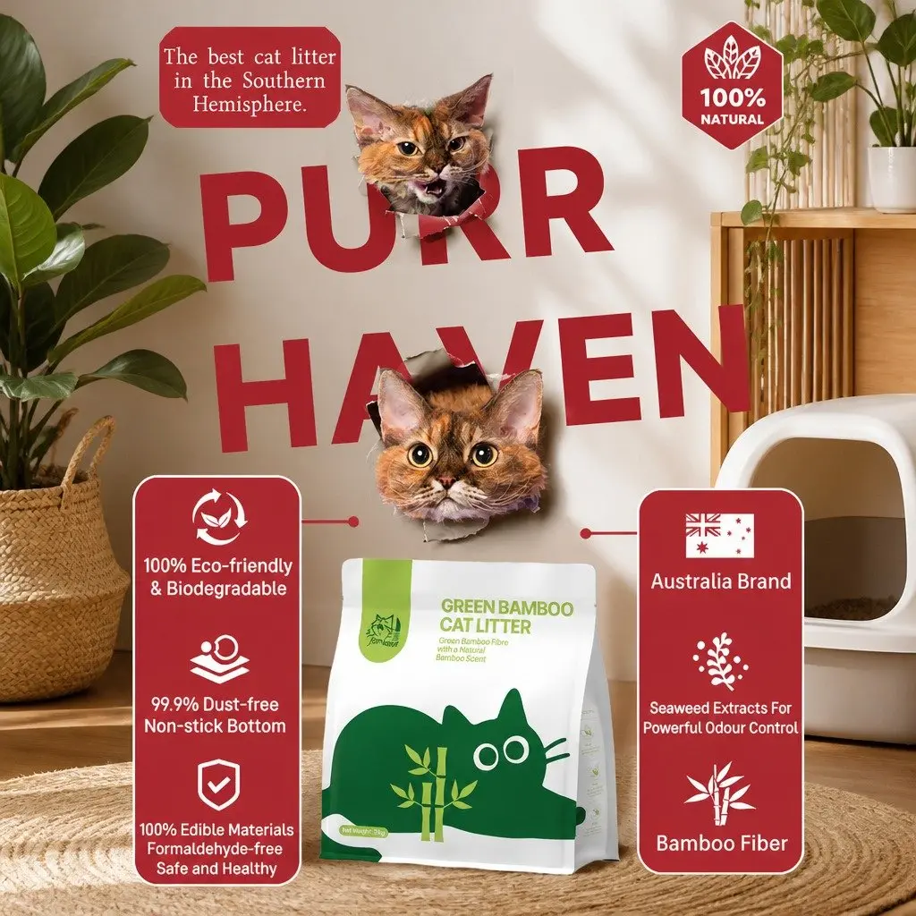 Cat Litter Green 30kg 12 Piece Dust Free Natural Odour Control Easy Clean
