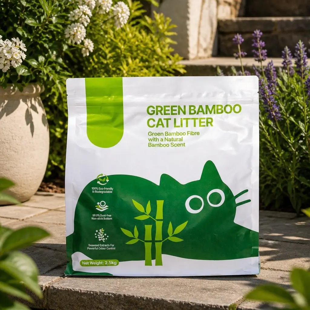 Bamboo Cat Litter Beige 7.5kg Dust Free Natural Odour Control Clumping